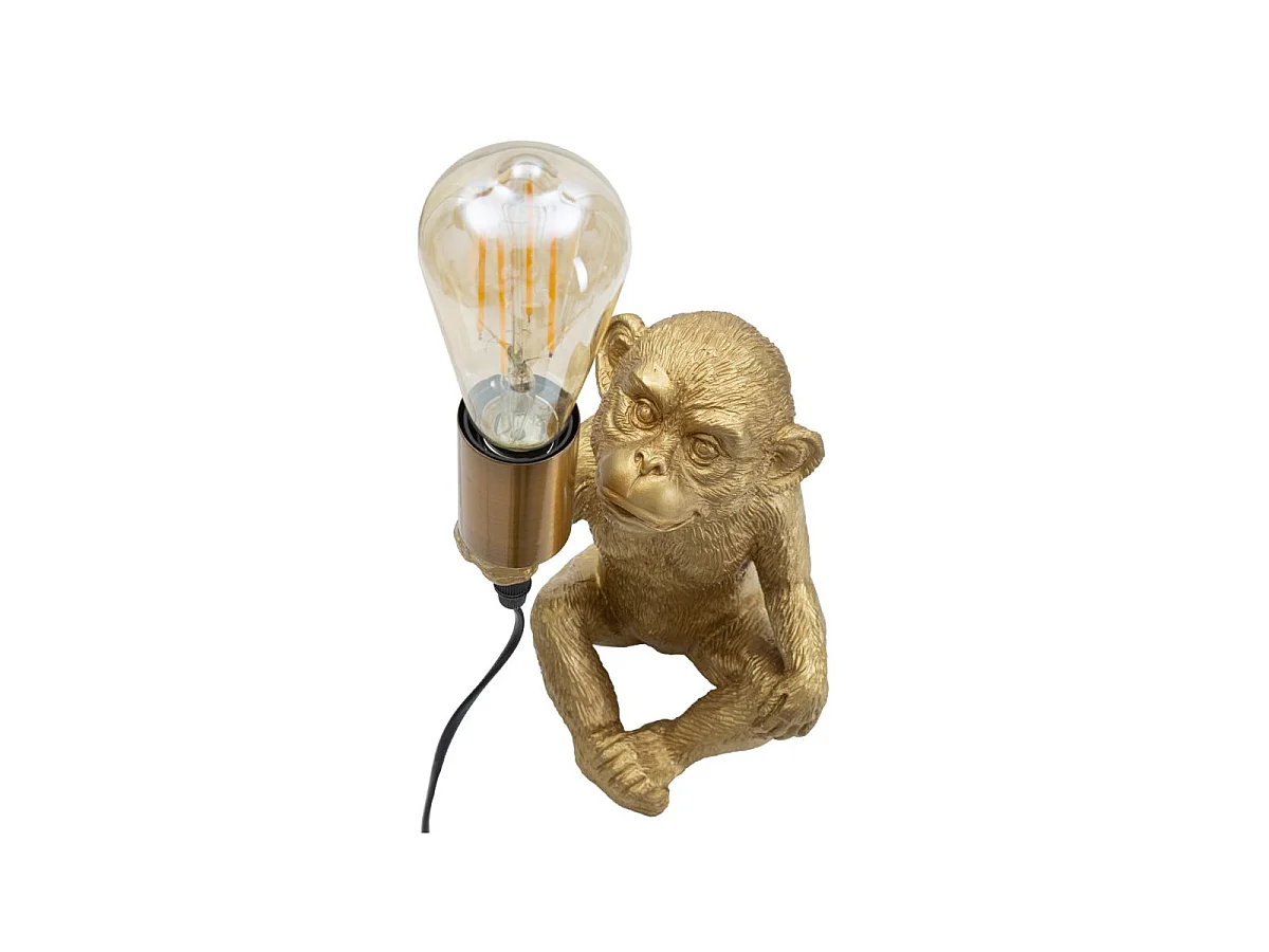 Lampe à Poser en Résine "Monkey" 25cm Or