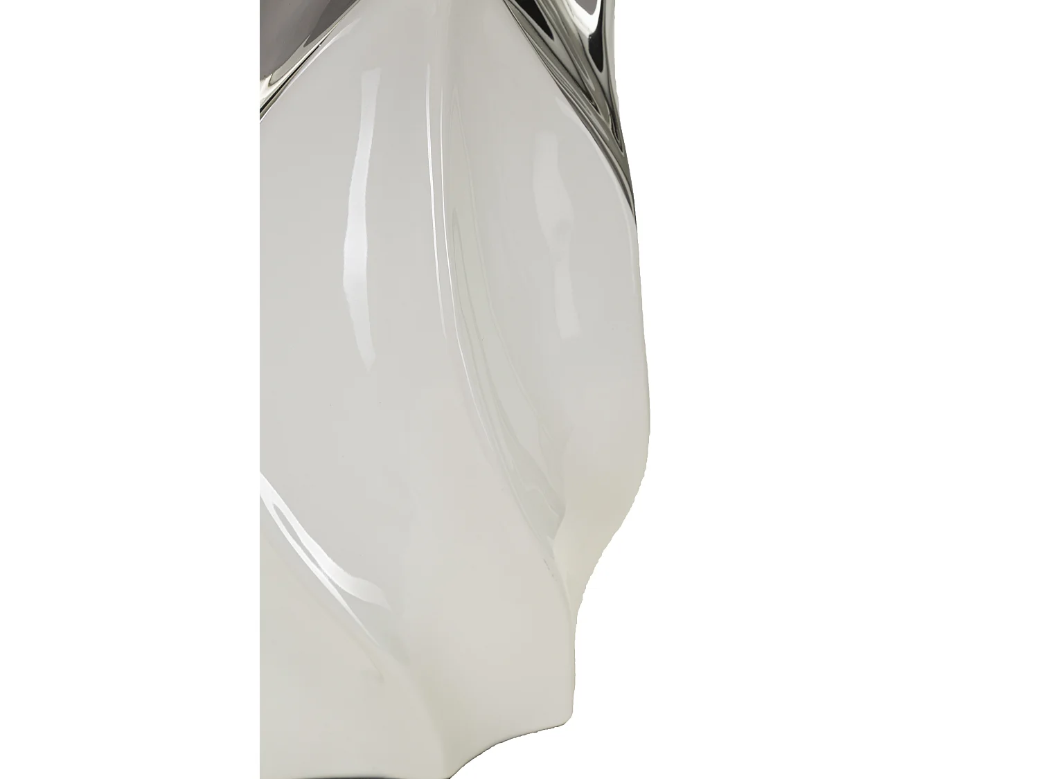 Lampe à Poser en Céramique "Shiney" 51cm Blanc & Argent