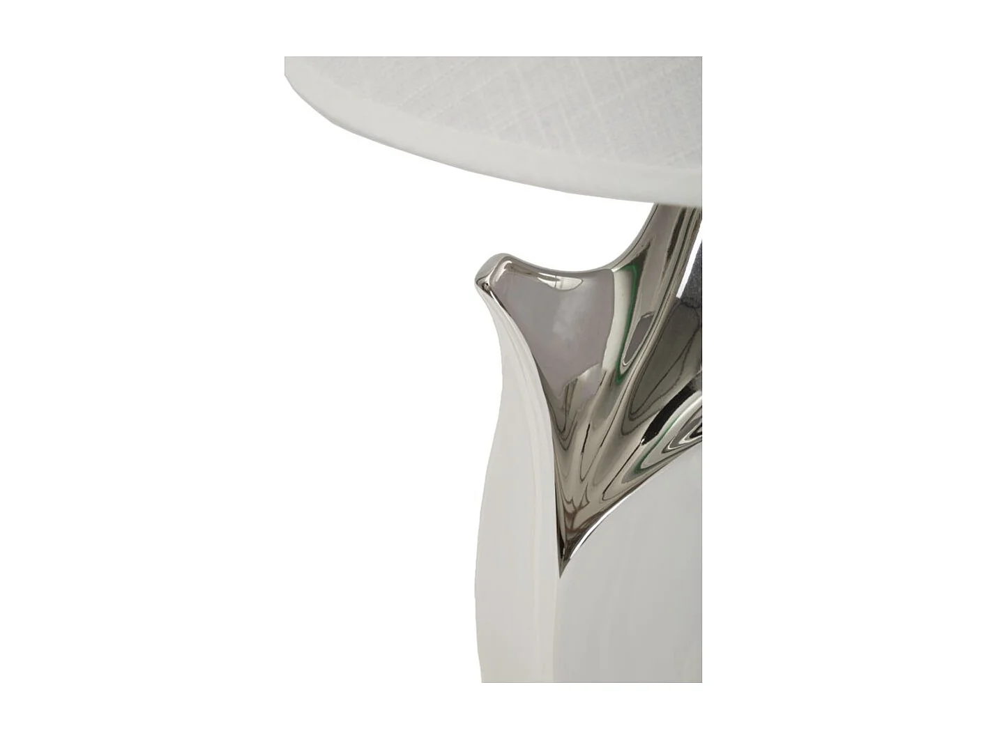 Lampe à Poser en Céramique "Shiney" 51cm Blanc & Argent