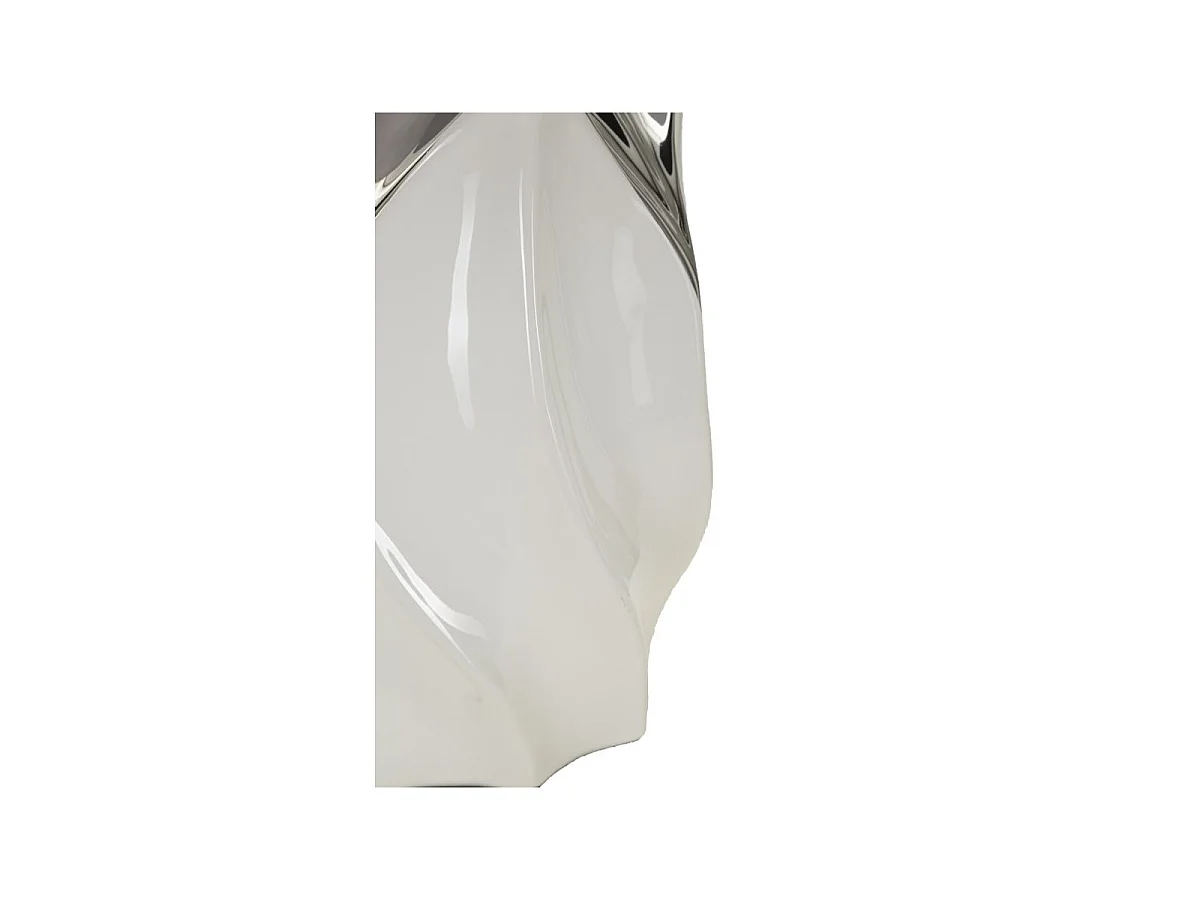 Witte en zilveren keramische tafellamp Ø 30x51 cm