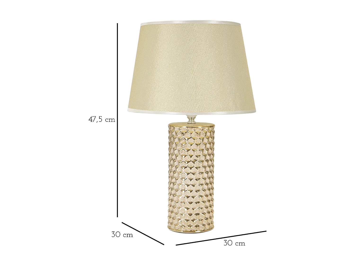 Lampe à Poser Design "Glam" 47cm Or