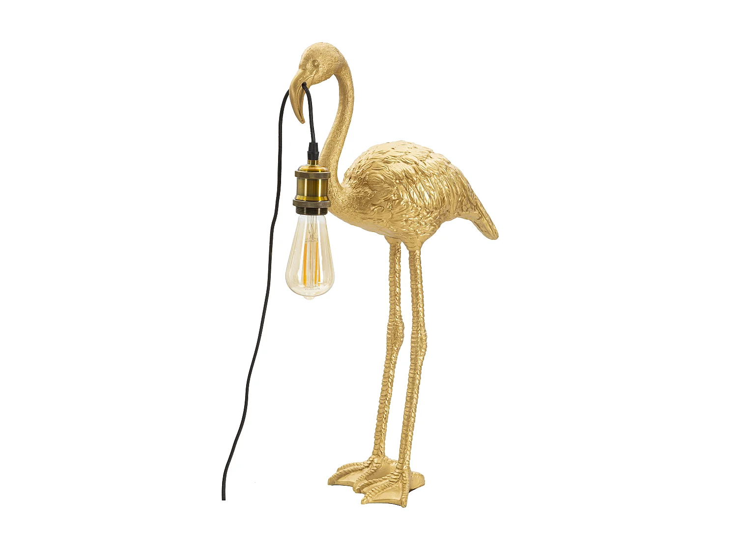 Lampe à Poser en Résine "Flamant Rose" 59cm Or