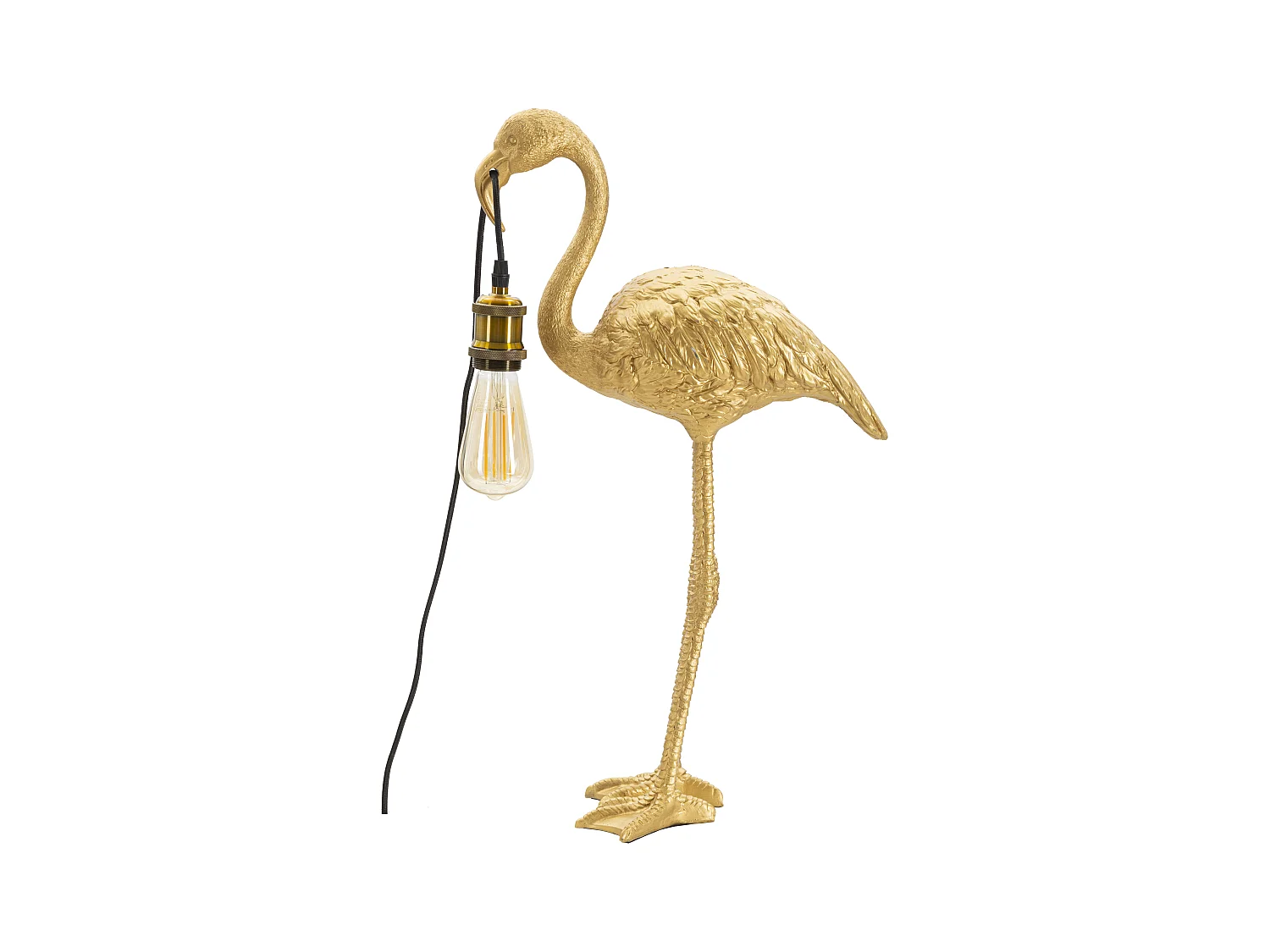 Lampe à Poser en Résine "Flamant Rose" 59cm Or