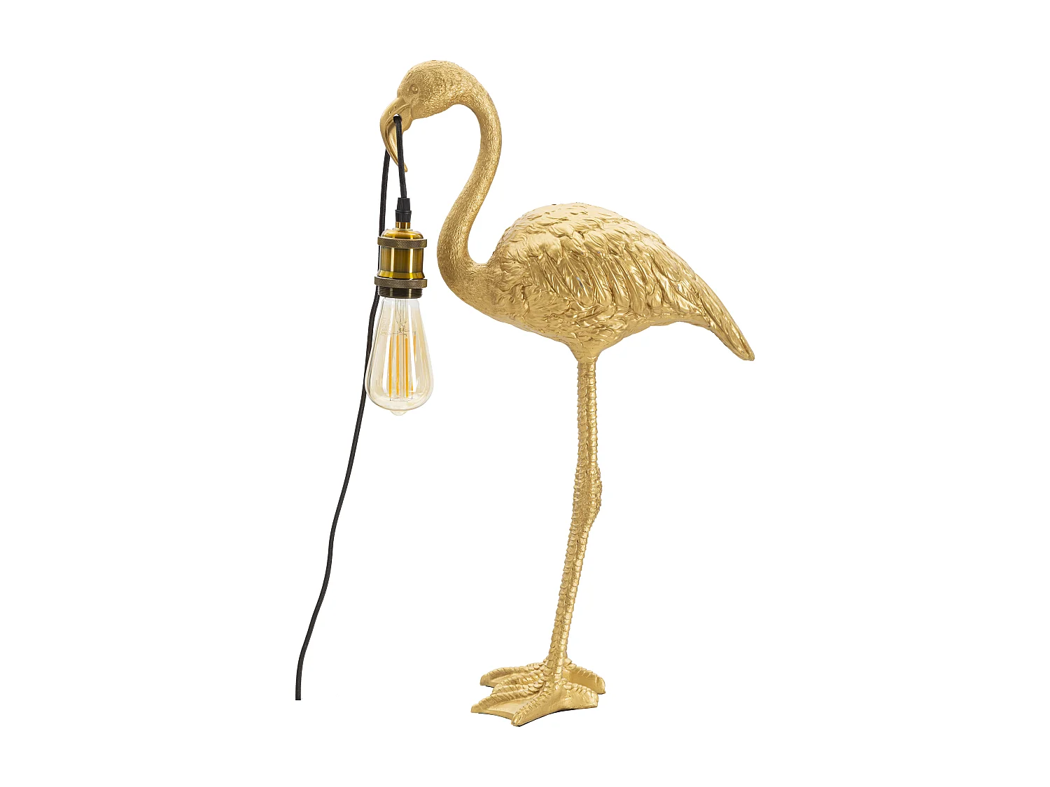 Lampe à Poser en Résine "Flamant Rose" 59cm Or