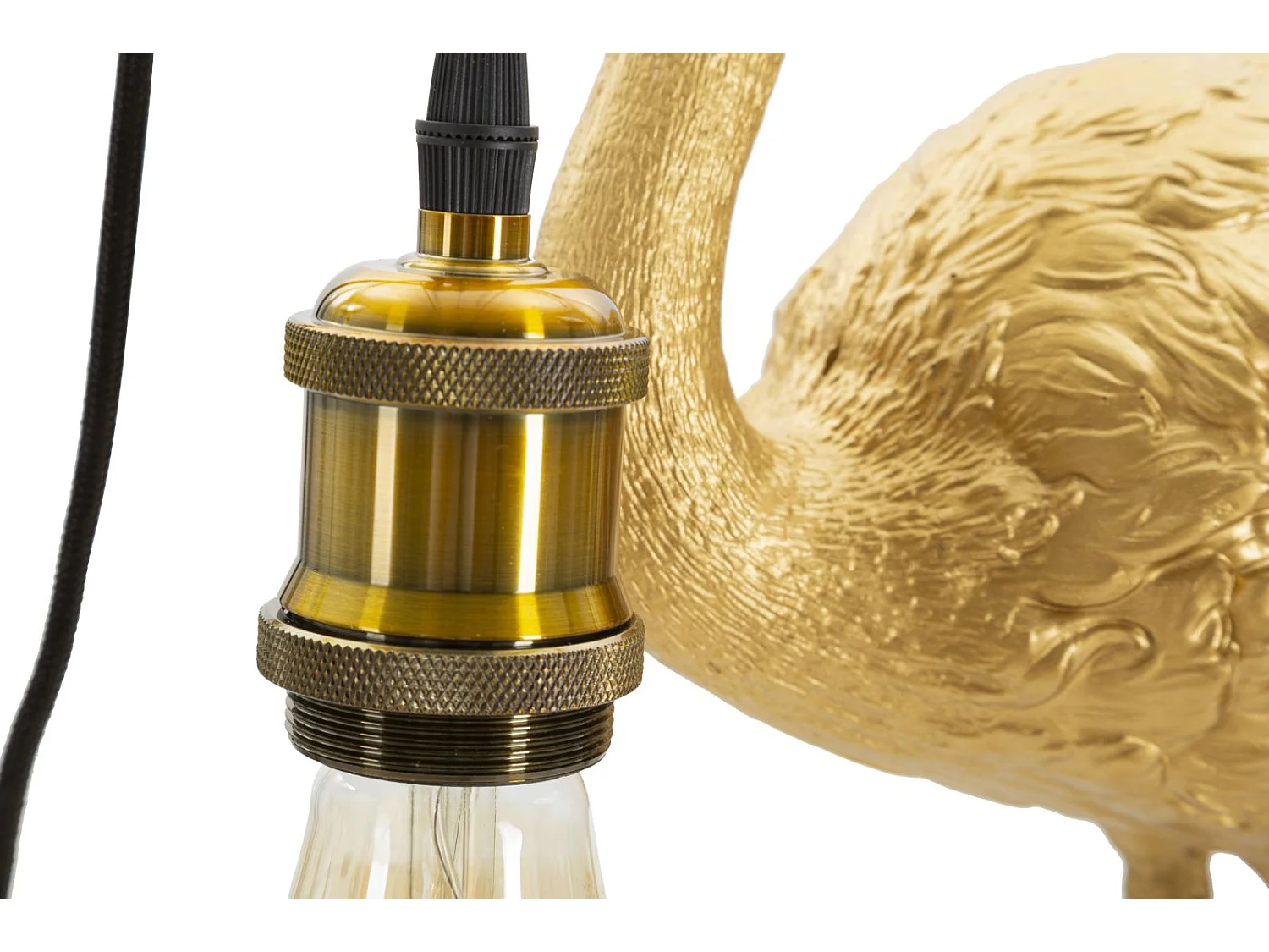 Lampe à Poser en Résine "Flamant Rose" 59cm Or