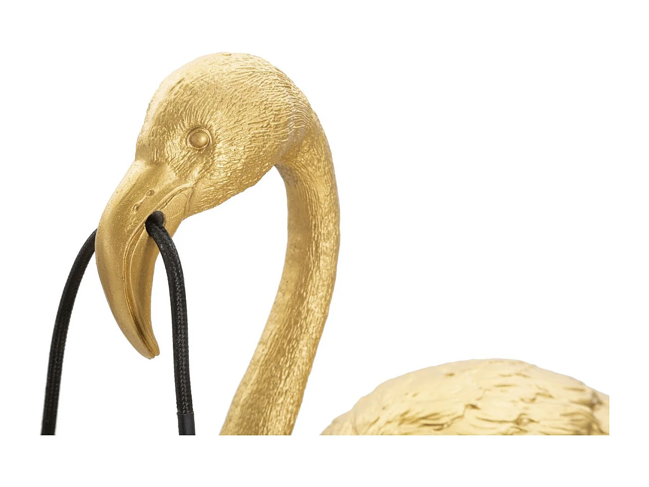 Lampada da tavolo in resina dorata fenicottero cm 37x19x59