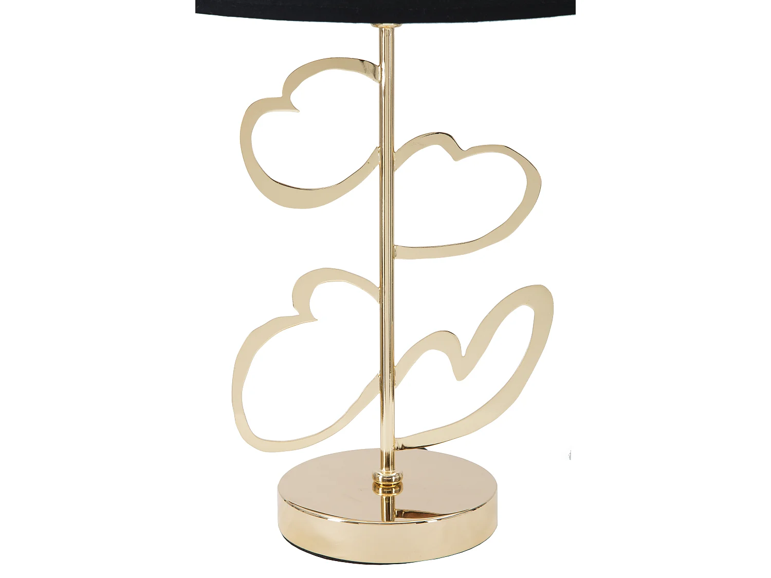 Lampada da tavolo in metallo dorata con cuori Ø cm 30x54,5