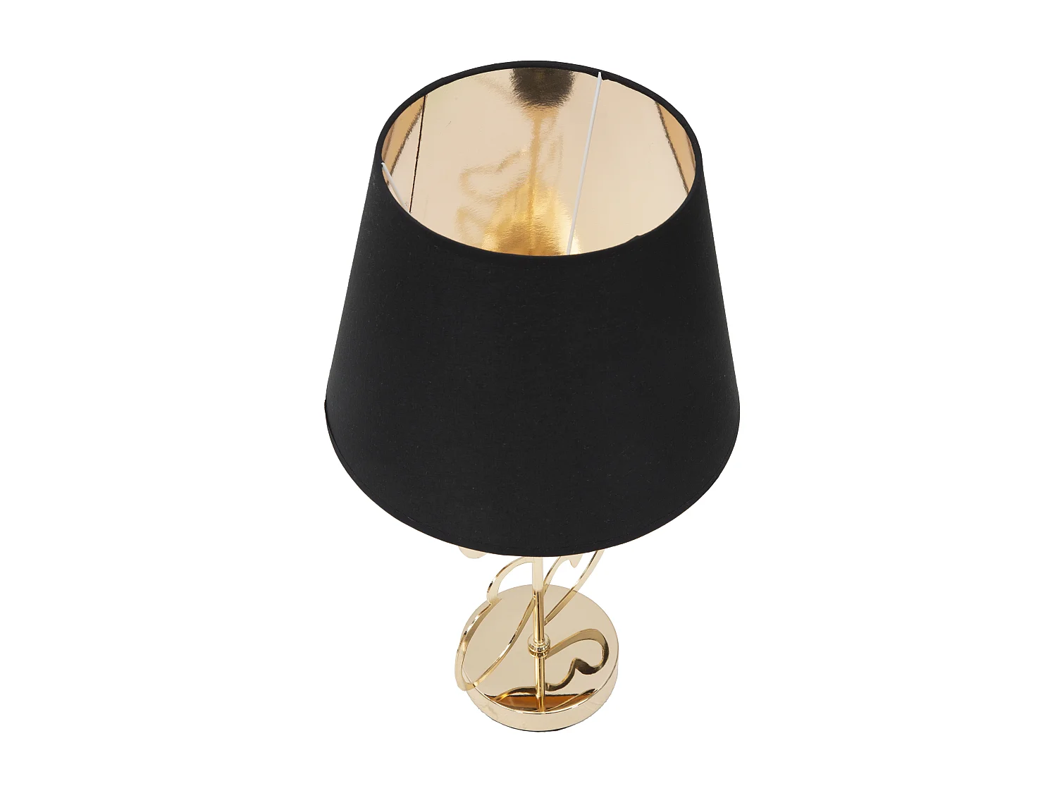 Lampada da tavolo in metallo dorata con cuori Ø cm 30x54,5