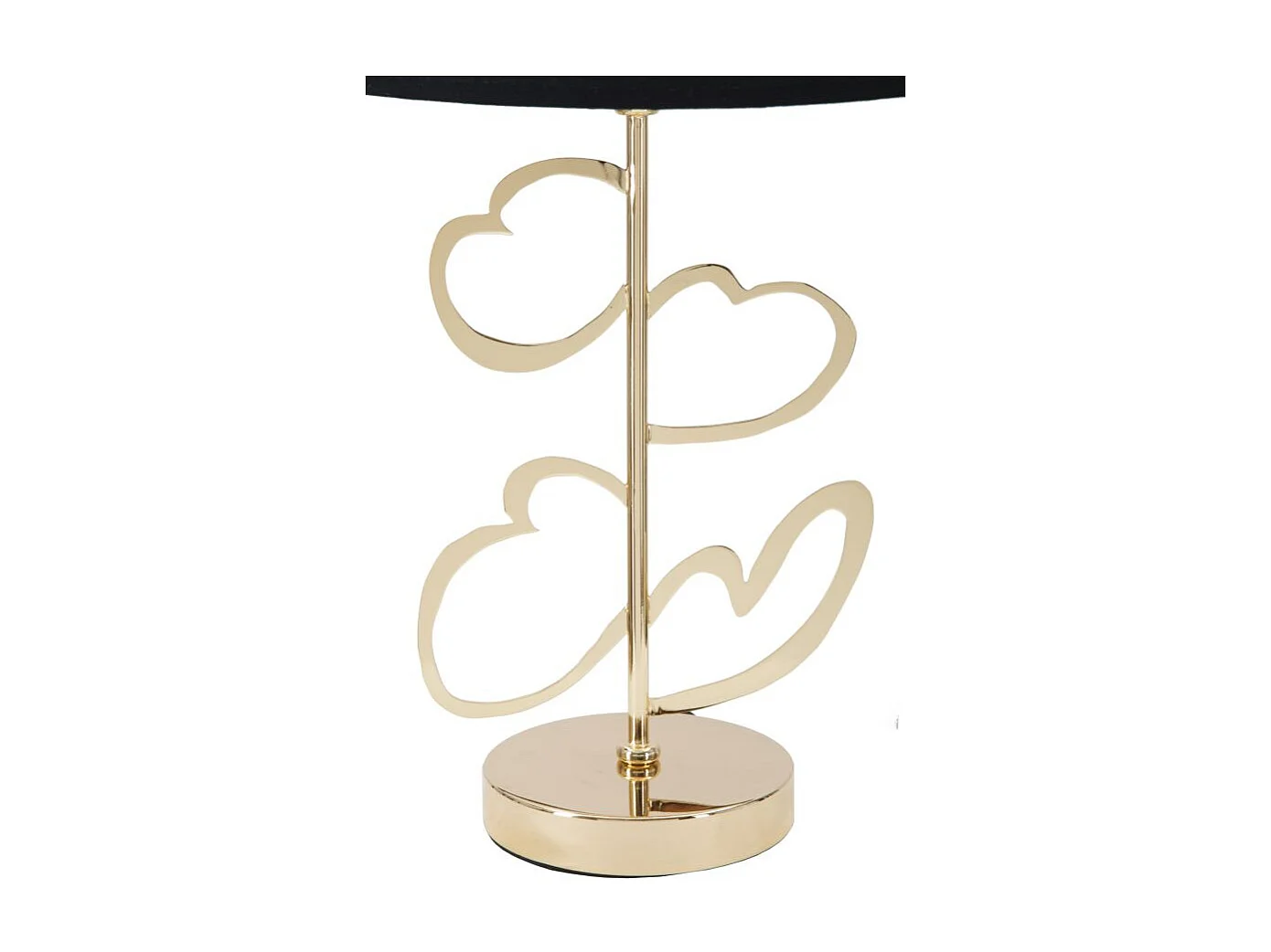 Lampe à Poser en Métal "Hearts" 54cm Noir & Or