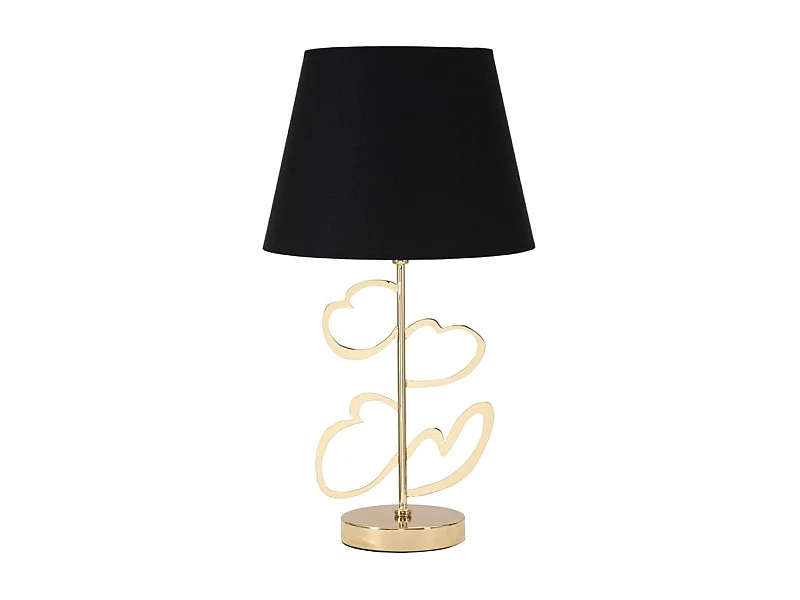 Lampe à Poser en Métal "Hearts" 54cm Noir & Or