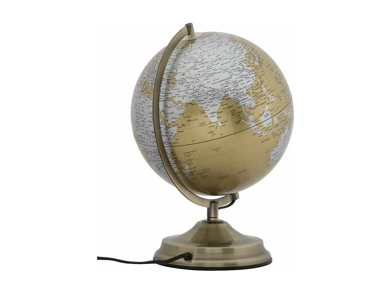 Lampe globe en PVC avec base en métal doré Ø cm 25x38