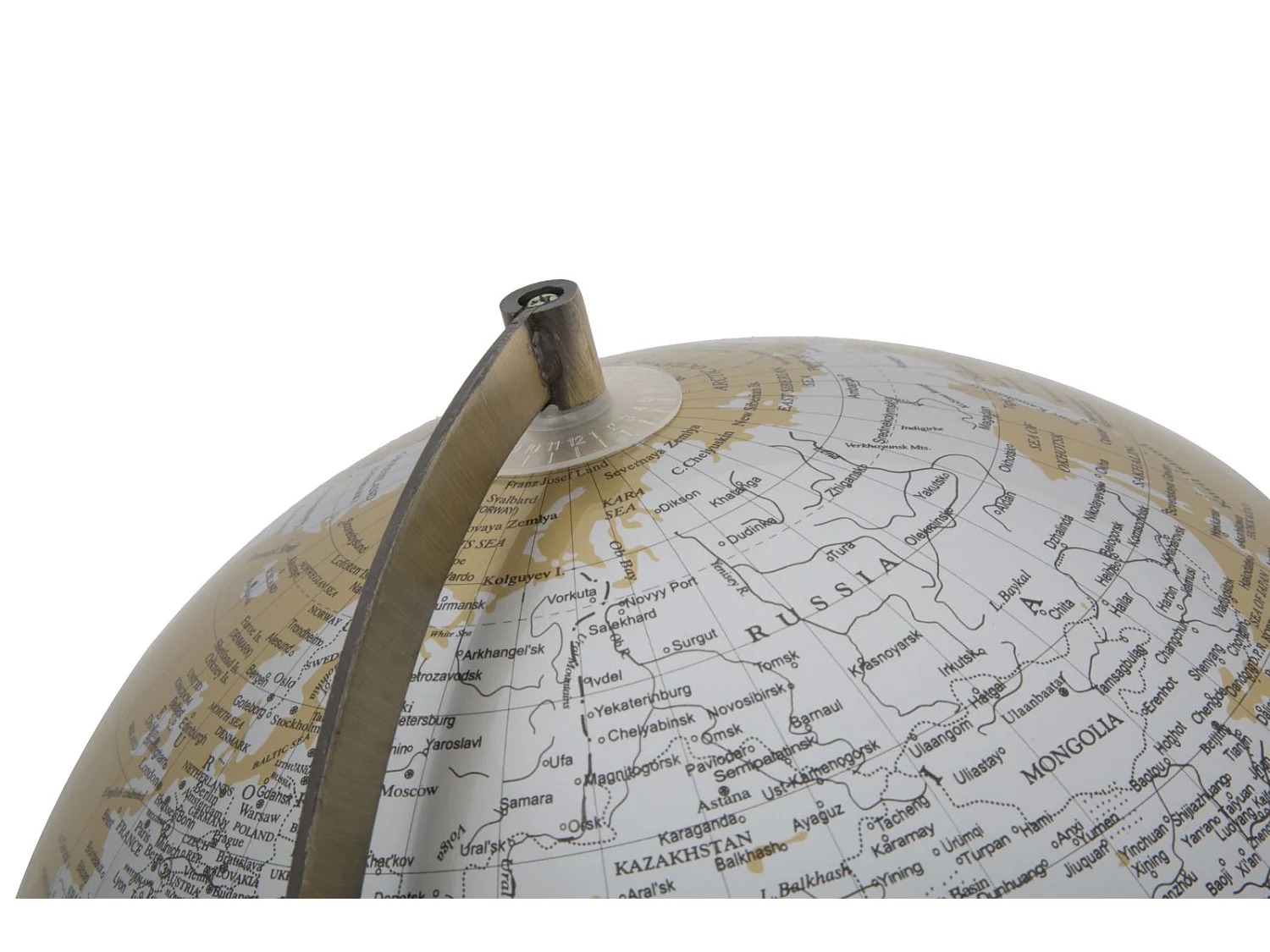 Lampe globe en PVC avec base en métal doré Ø cm 25x38