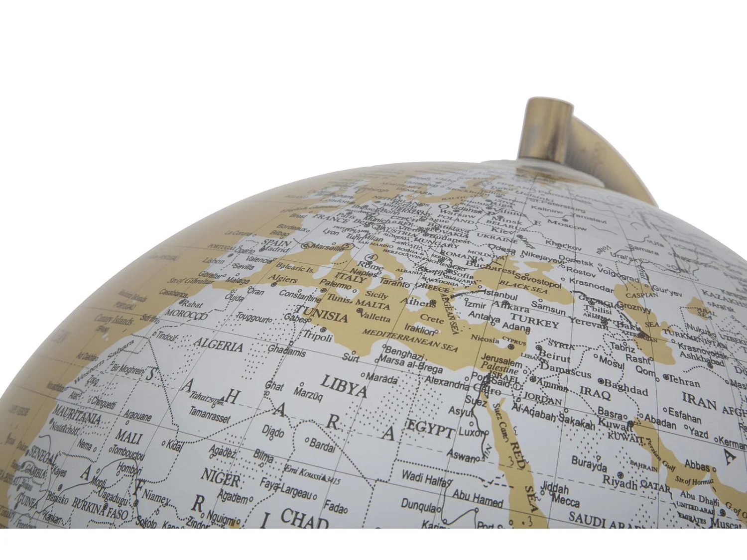 Lampe globe en PVC avec base en métal doré Ø cm 25x38