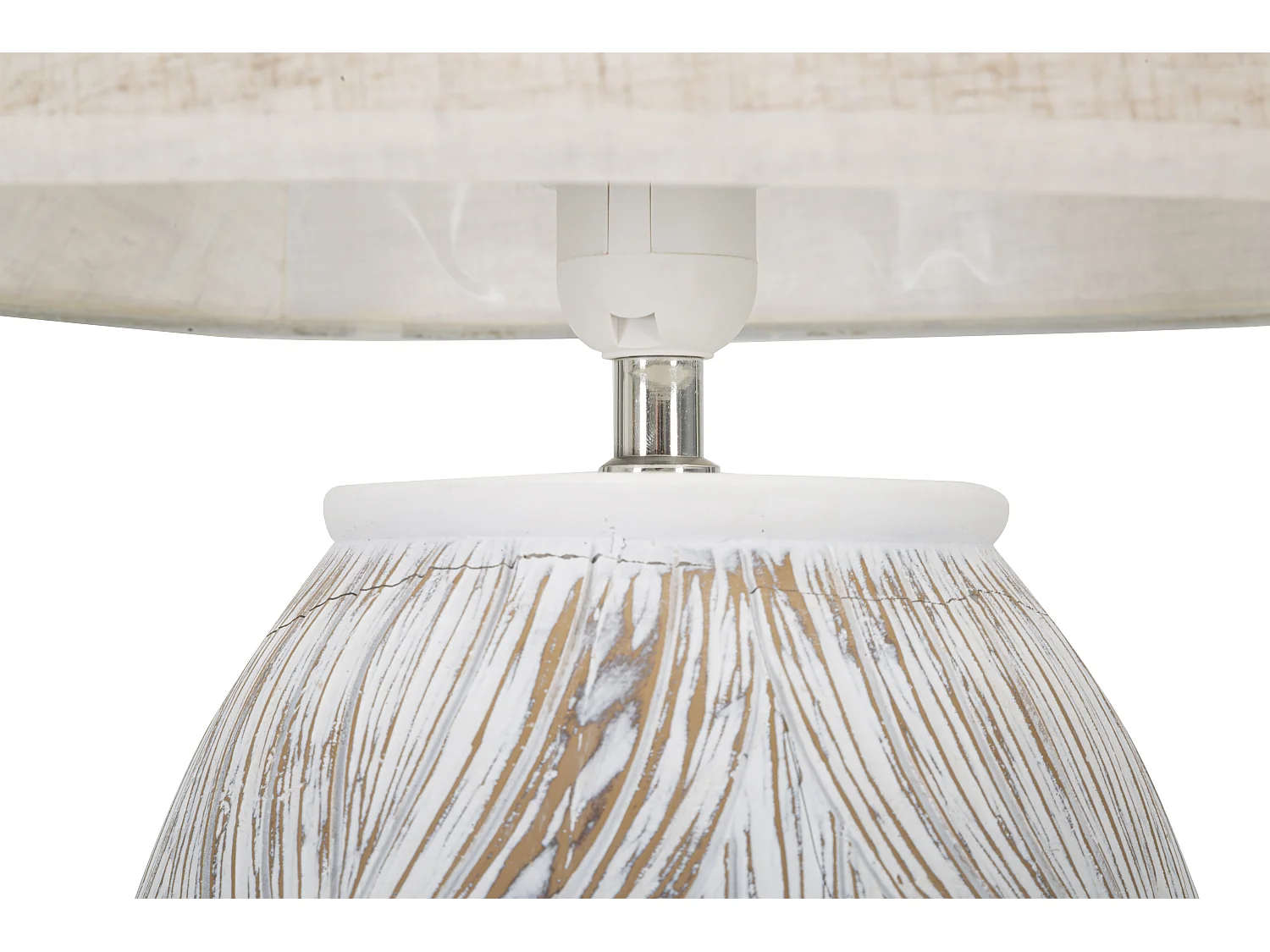 Lampe à Poser en Résine "Atene" 67cm Blanc & Naturel