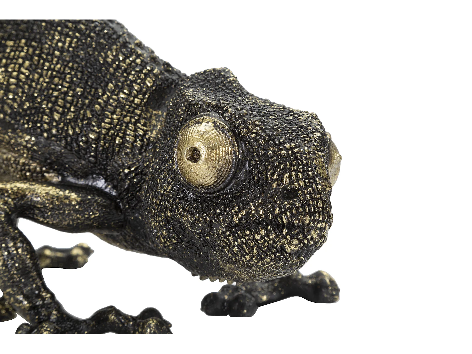 Lampe à Poser en Résine "Lézard" 37cm Noir & Or