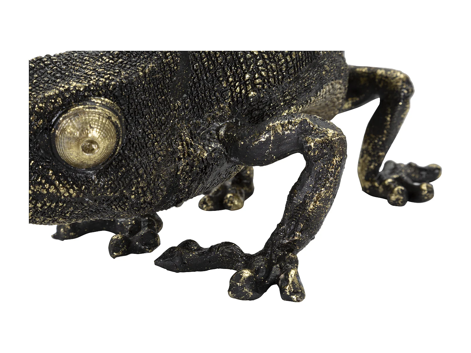 Lampe à Poser en Résine "Lézard" 37cm Noir & Or