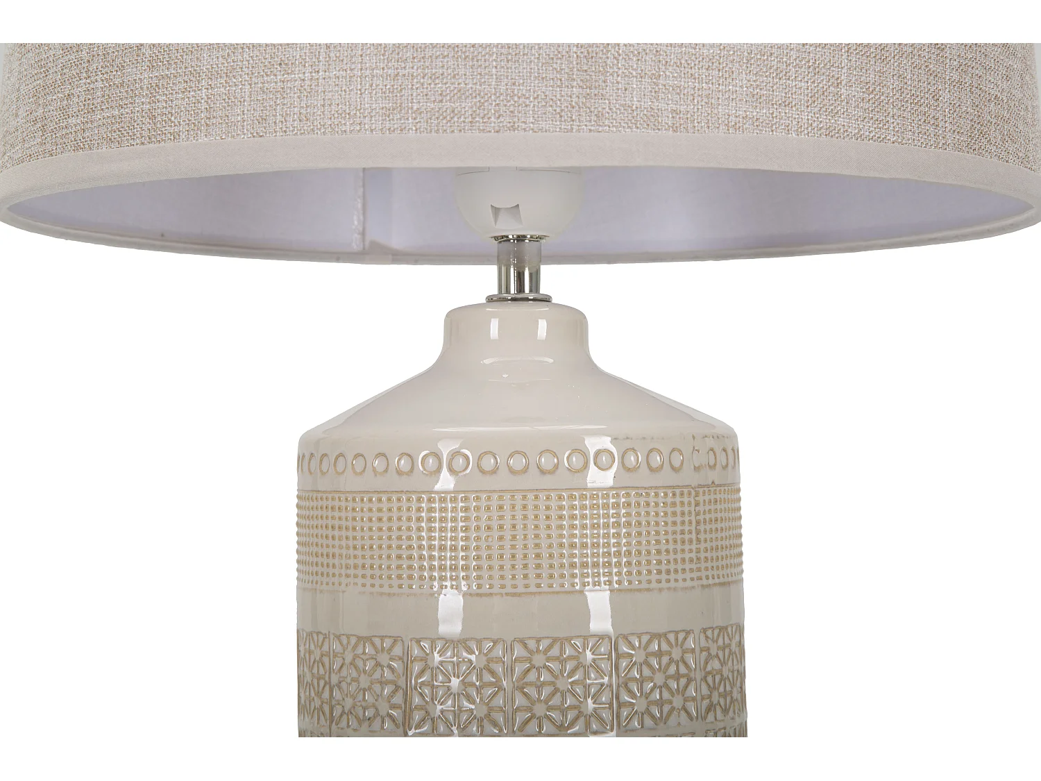 Lampe à Poser en Céramique "Graphs" 55cm Crème