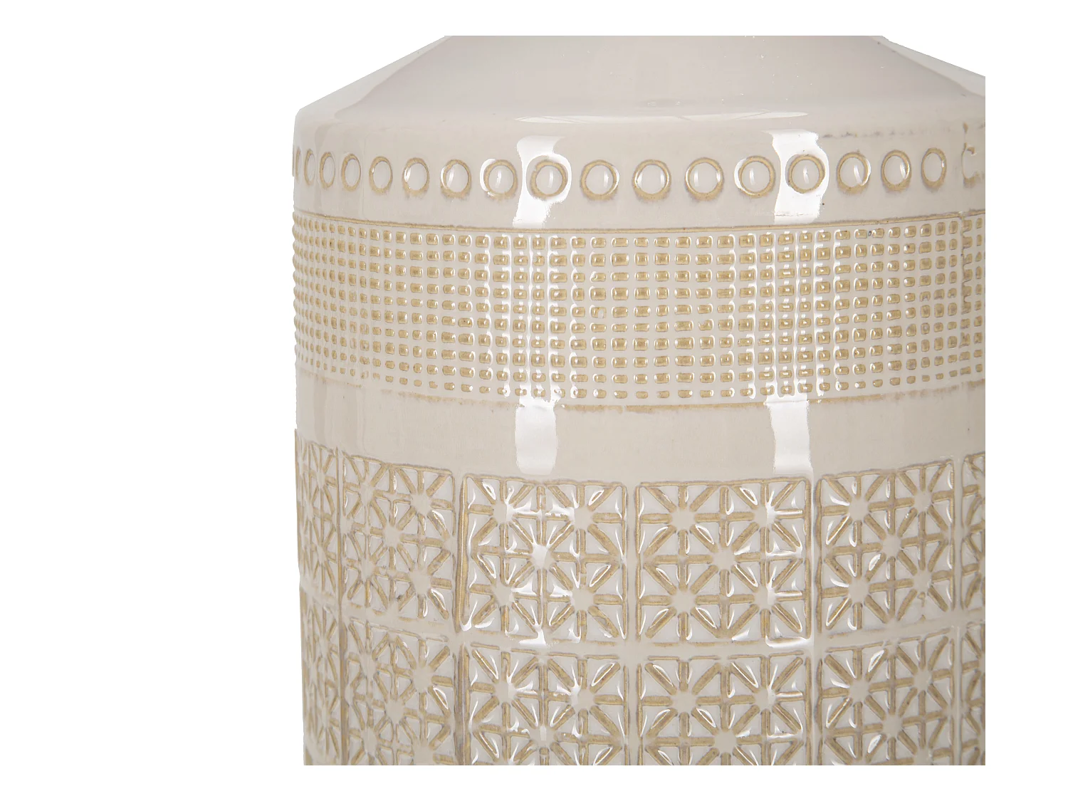 Lampe à Poser en Céramique "Graphs" 55cm Crème