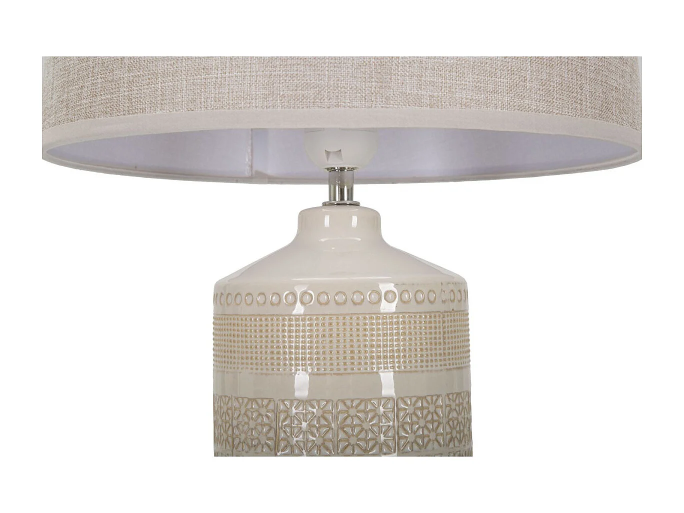 Lampe à Poser en Céramique "Graphs" 55cm Crème