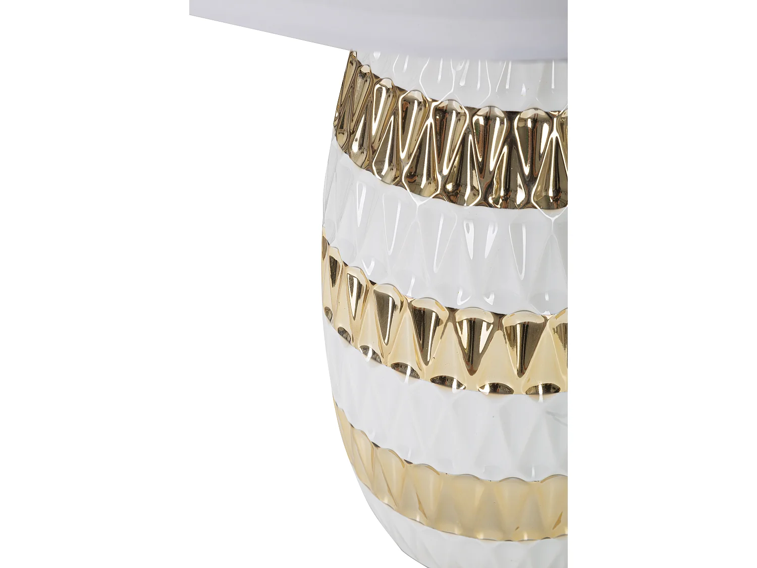 Lampe de table en céramique blanche et dorée Ø cm 33x50