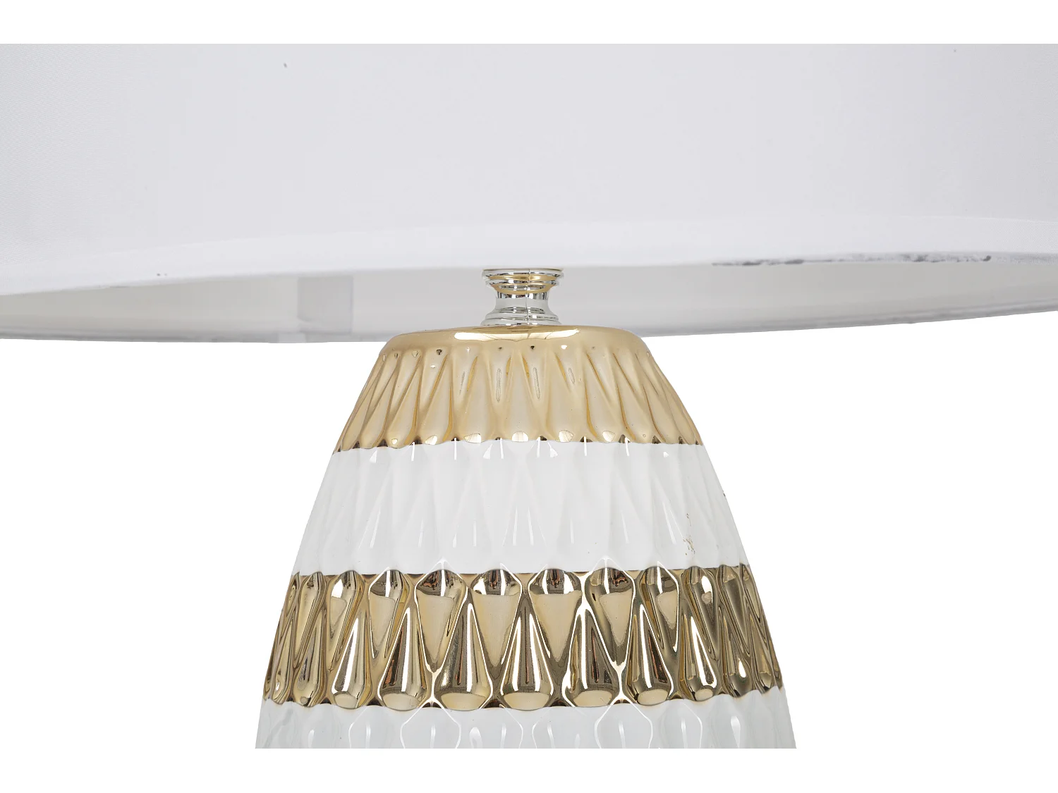 Lampe de table en céramique blanche et dorée Ø cm 33x50