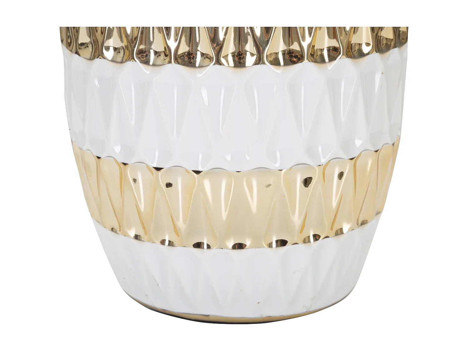 Lampe de table en céramique blanche et dorée Ø cm 33x50