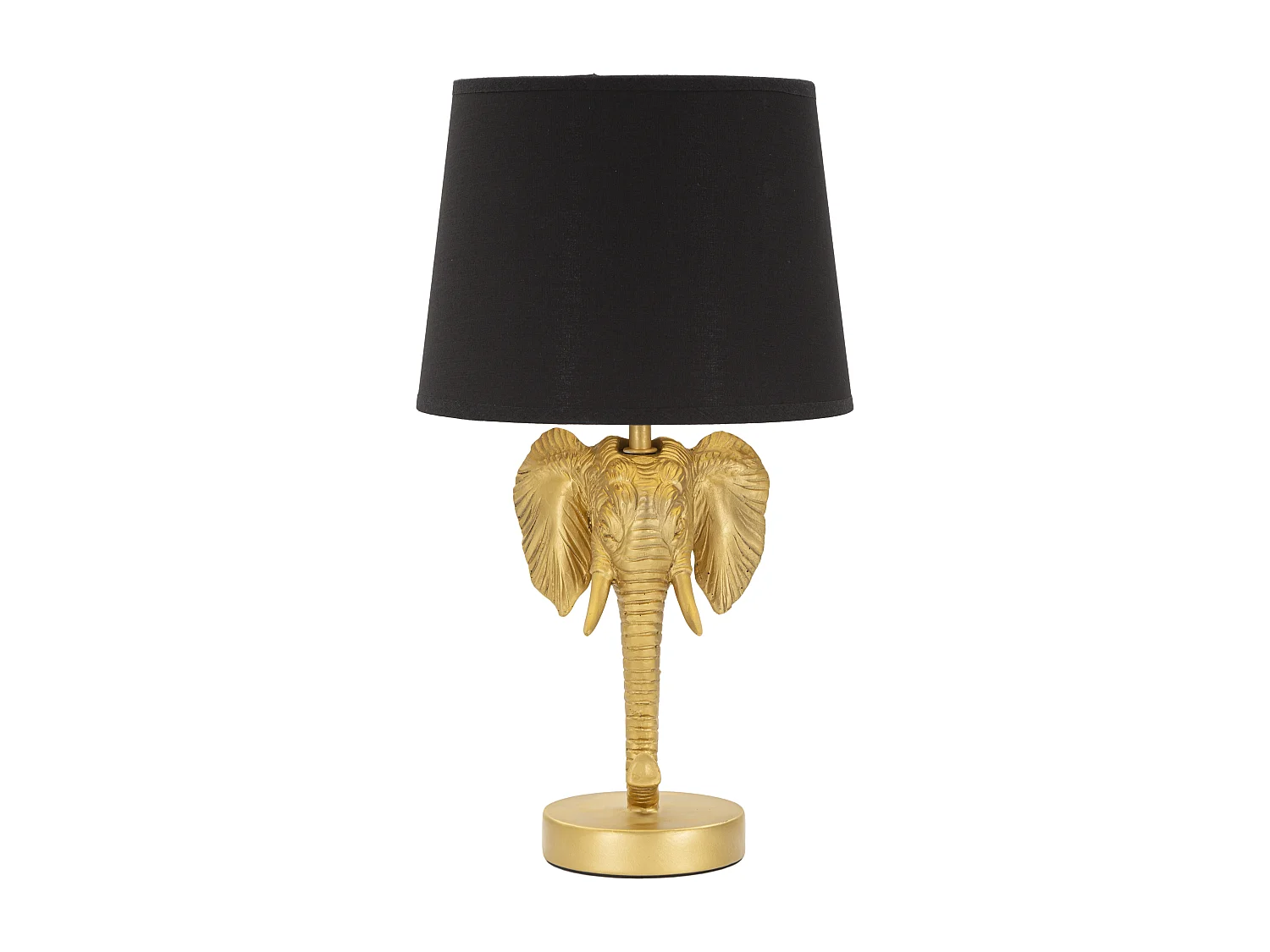 Lampe à Poser Design "Elephant" 43cm Or & Noir