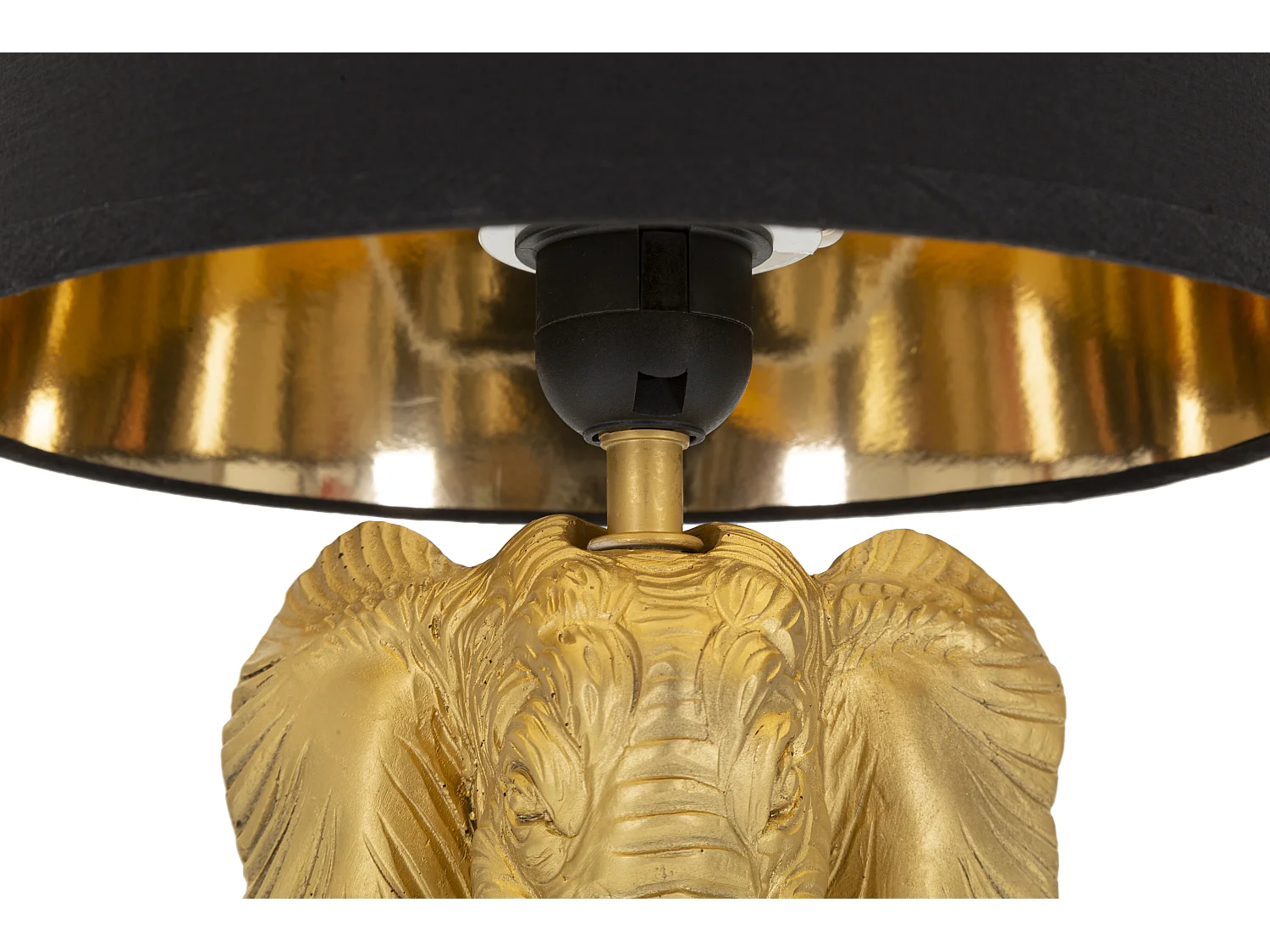 Lampe à Poser Design "Elephant" 43cm Or & Noir