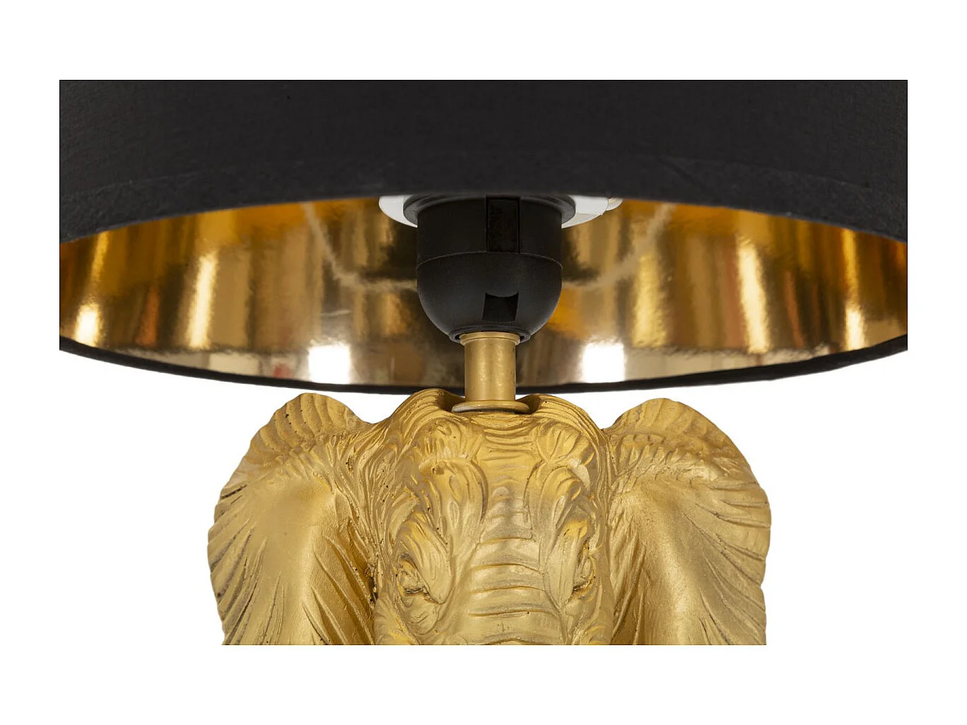 Lampe à Poser Design "Elephant" 43cm Or & Noir