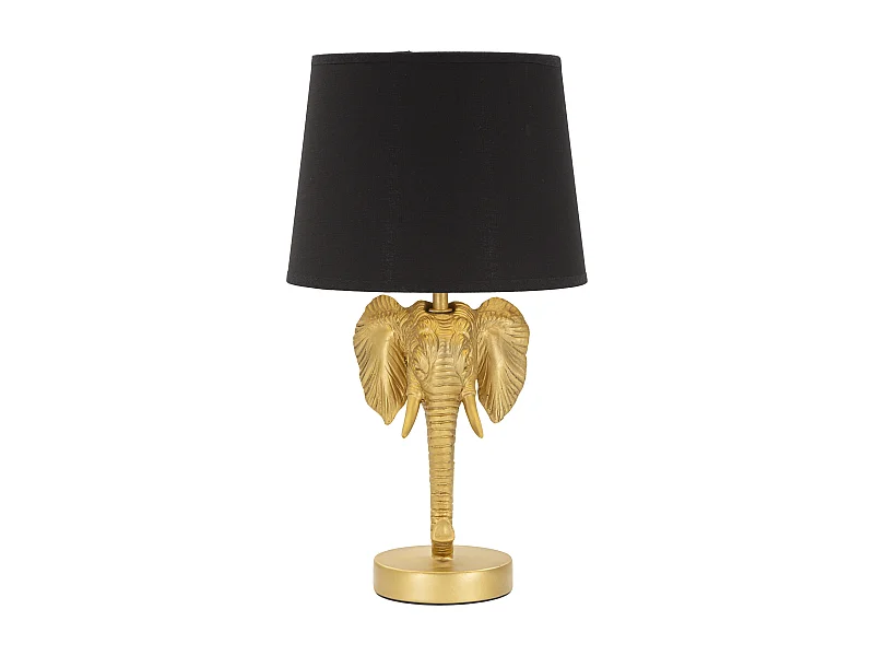Lampe à Poser Design "Elephant" 43cm Or & Noir