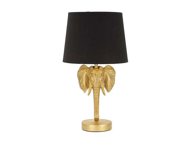 Lampe à Poser Design "Elephant" 43cm Or & Noir