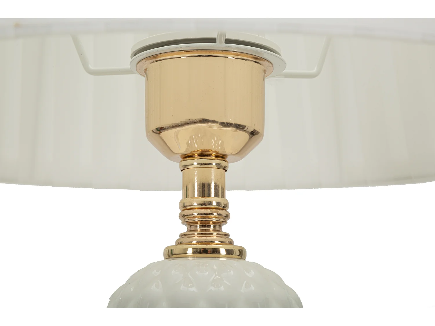 Lampe à Poser en Céramique "Annunziata" 57cm Blanc & Or