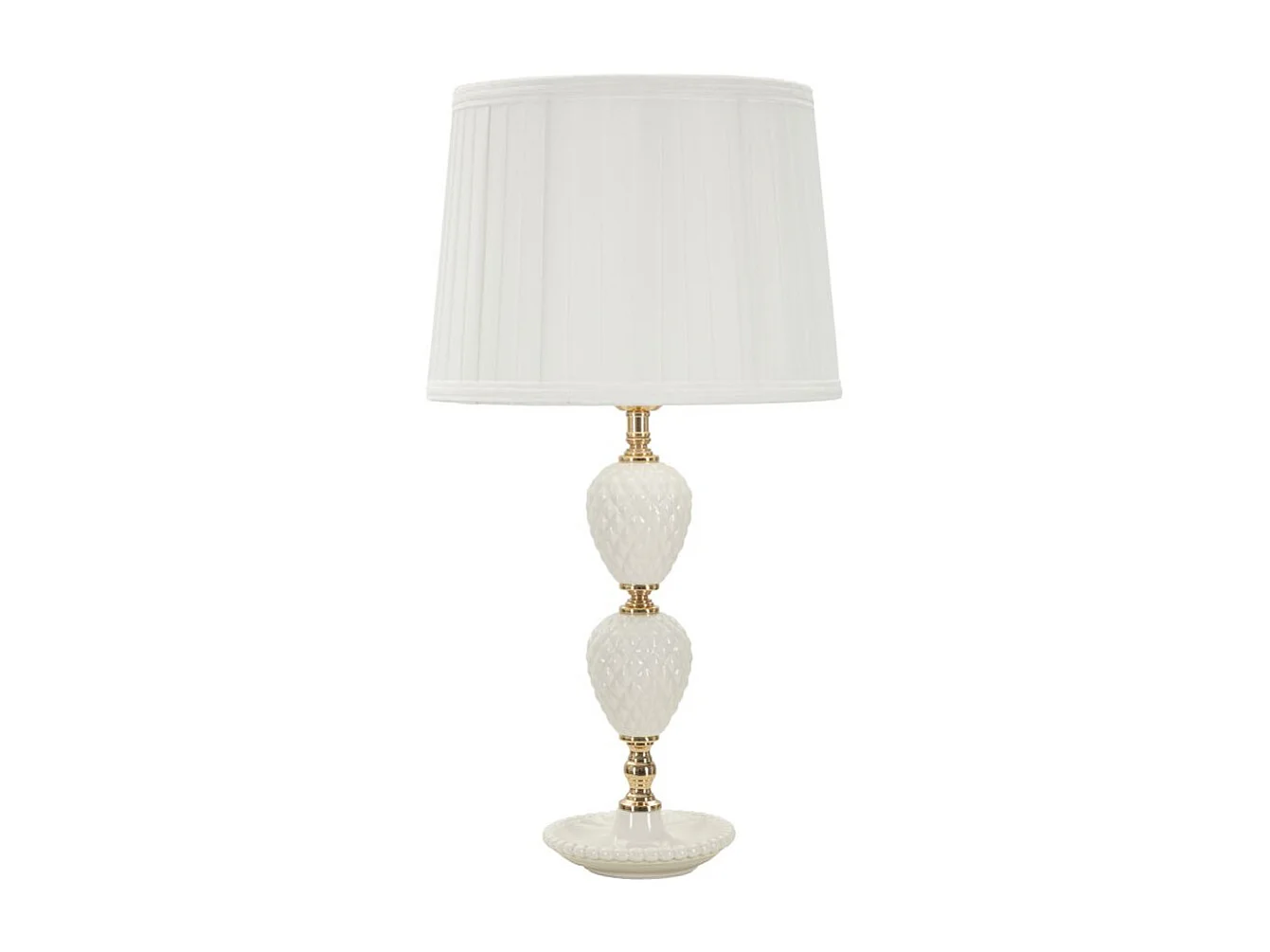 Lampe à Poser en Céramique "Annunziata" 57cm Blanc & Or