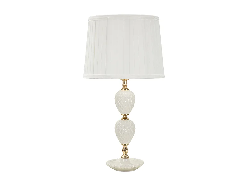 Lampe à Poser en Céramique "Annunziata" 57cm Blanc & Or