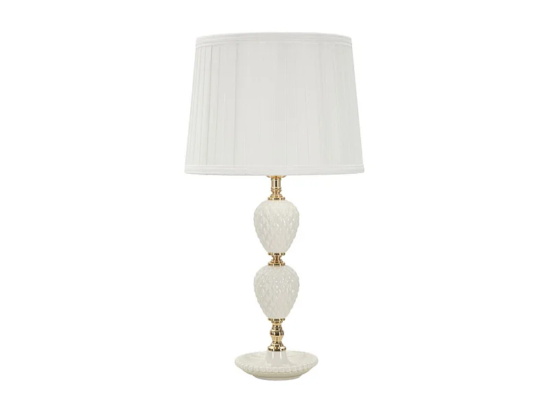 Lampe à Poser en Céramique "Annunziata" 57cm Blanc & Or