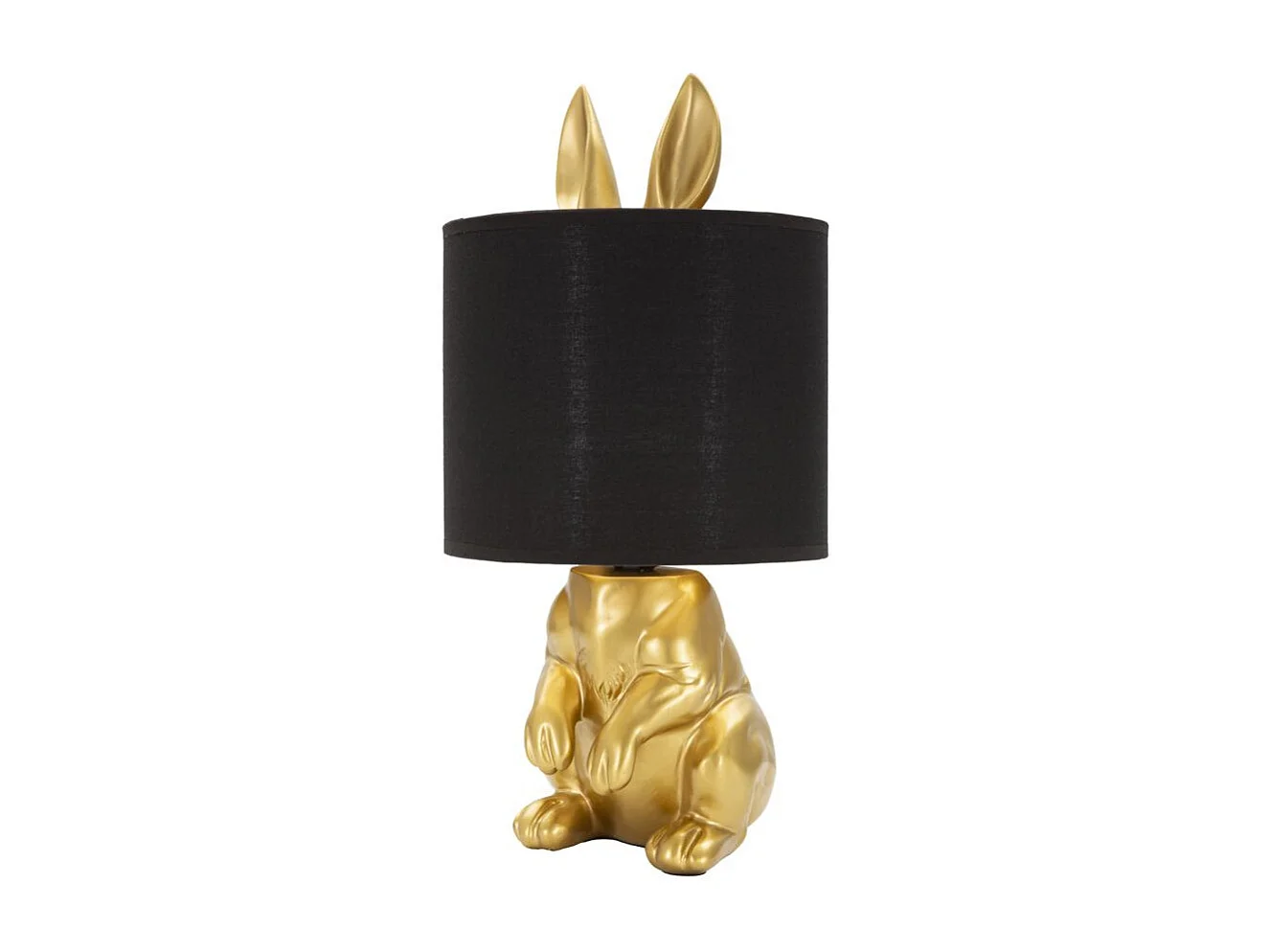 Lampe à Poser Design "Lapin" 43cm Or & Noir