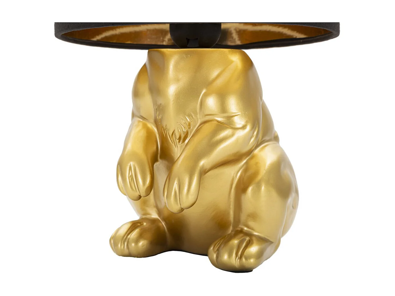 Lampe à Poser Design "Lapin" 43cm Or & Noir