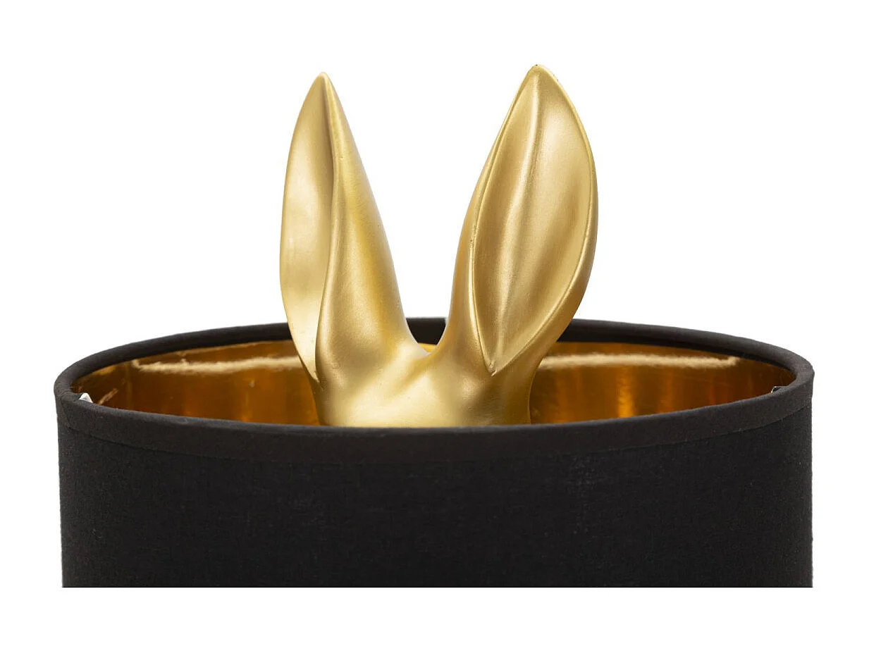 Lampe à Poser Design "Lapin" 43cm Or & Noir