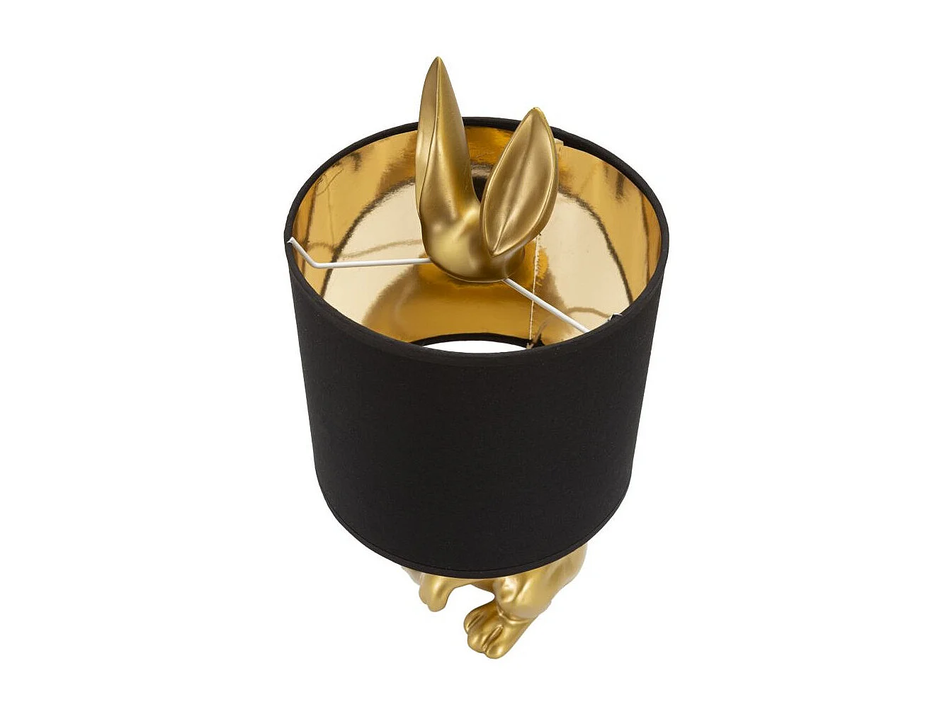 Lampe à Poser Design "Lapin" 43cm Or & Noir