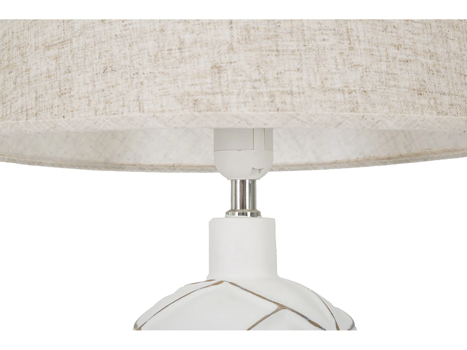 Lampe à Poser en Résine "Lines" 60cm Blanc & Naturel