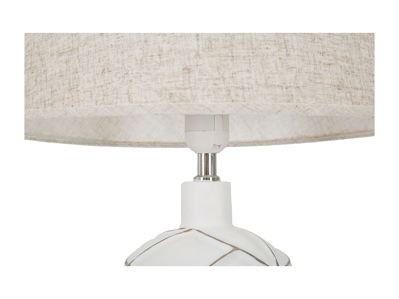 Lampe à Poser en Résine "Lines" 60cm Blanc & Naturel