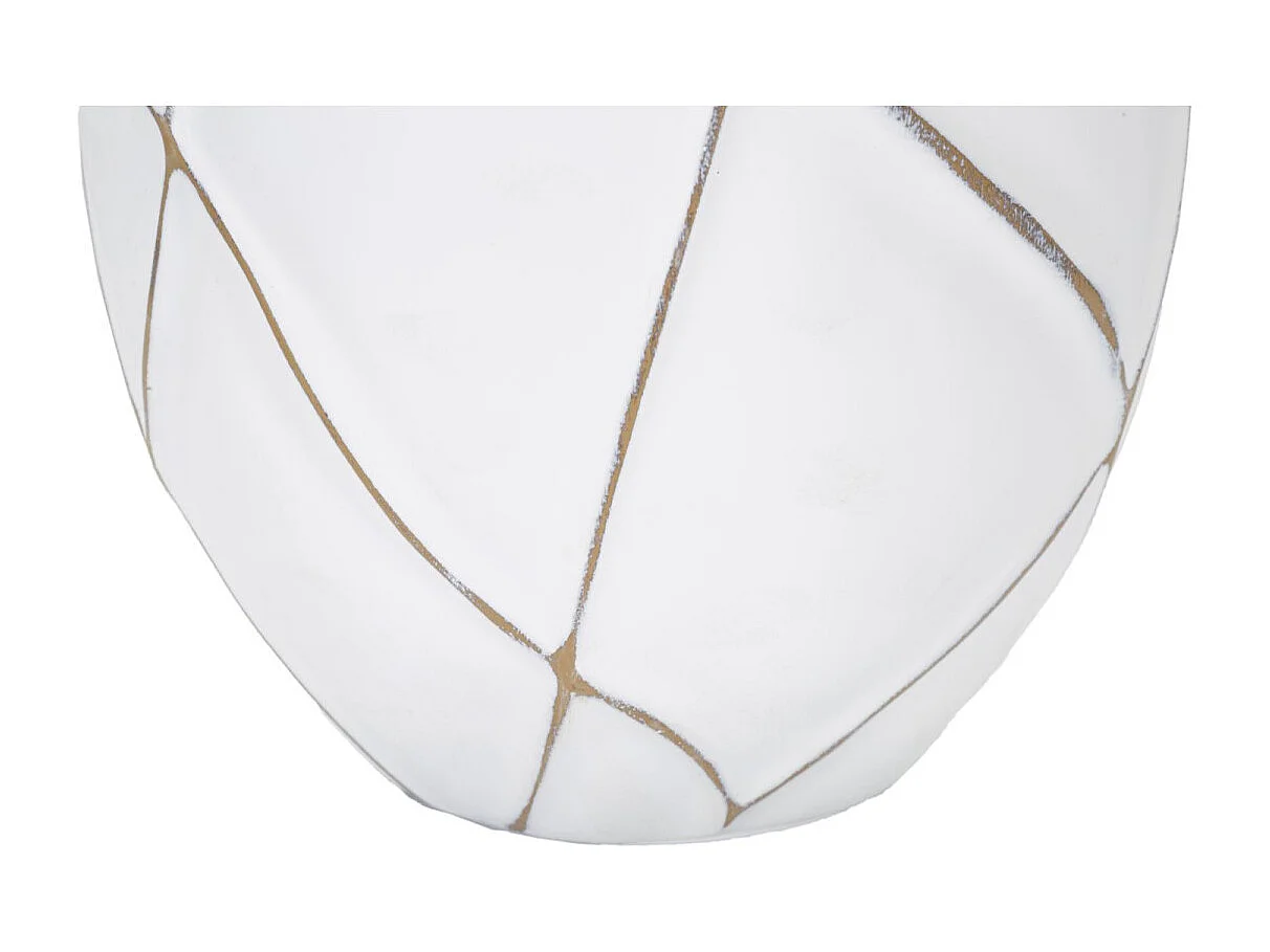 Lampe à Poser en Résine "Lines" 60cm Blanc & Naturel