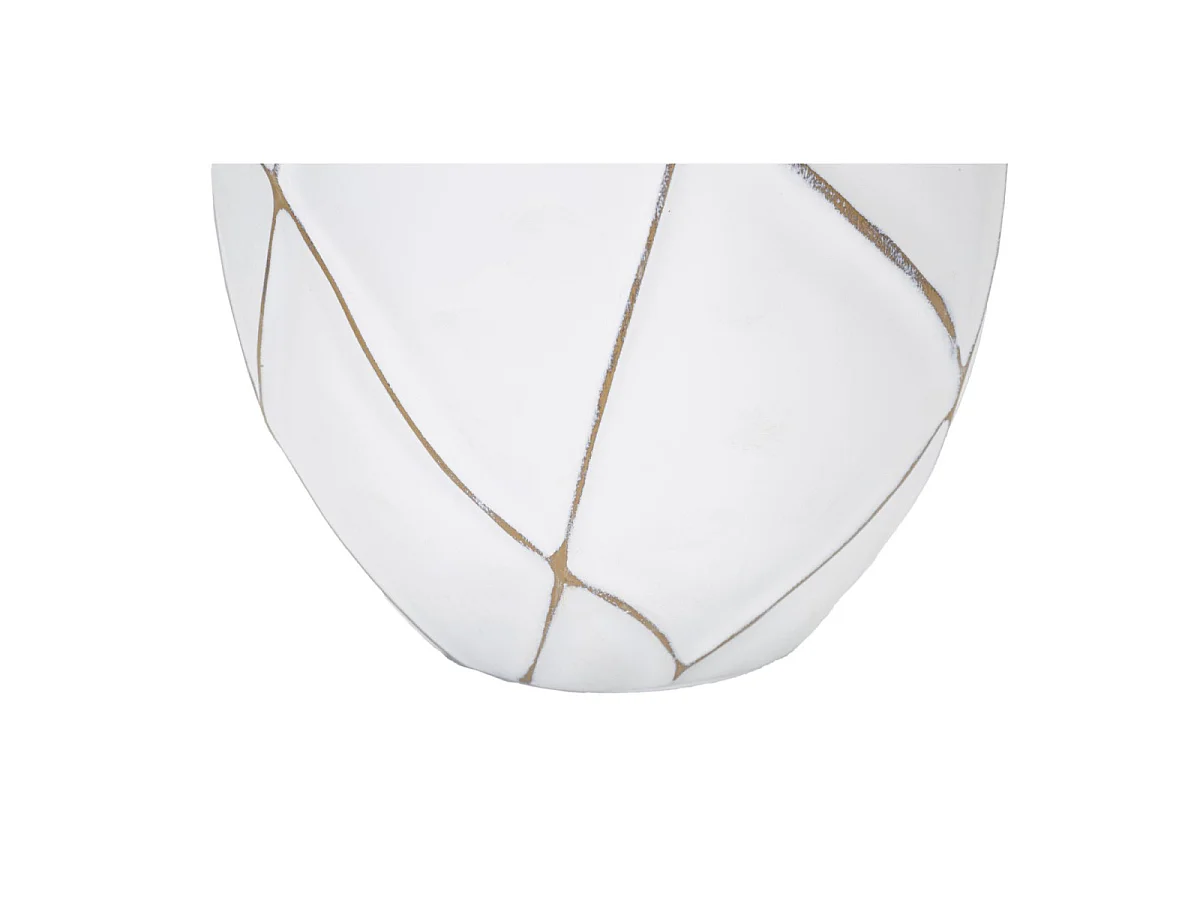 Witte hars tafellamp met beige lampenkap, Ø 35x60 cm