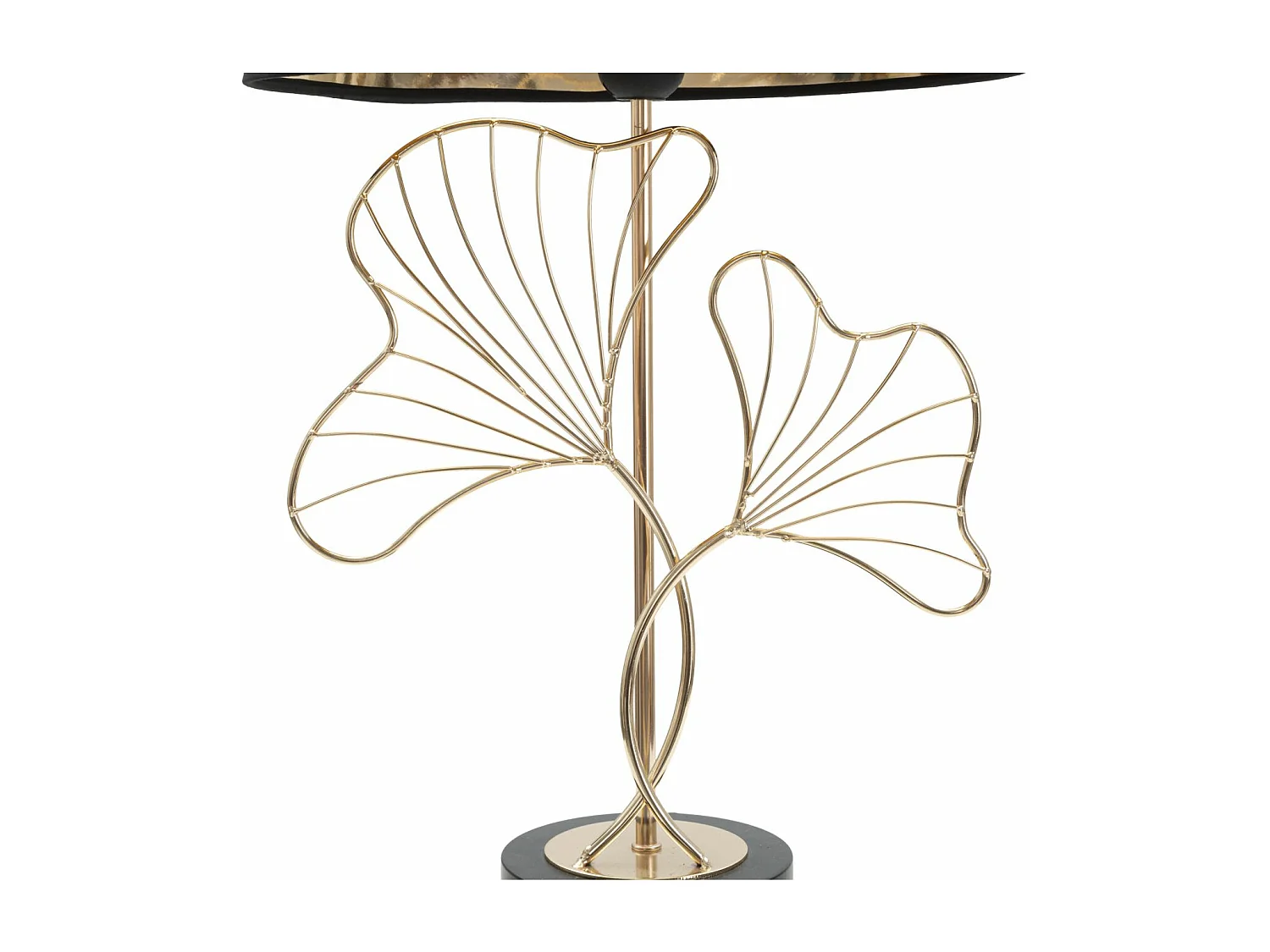 Lampada da tavolo in metallo dorata con foglie Ø cm 30x60