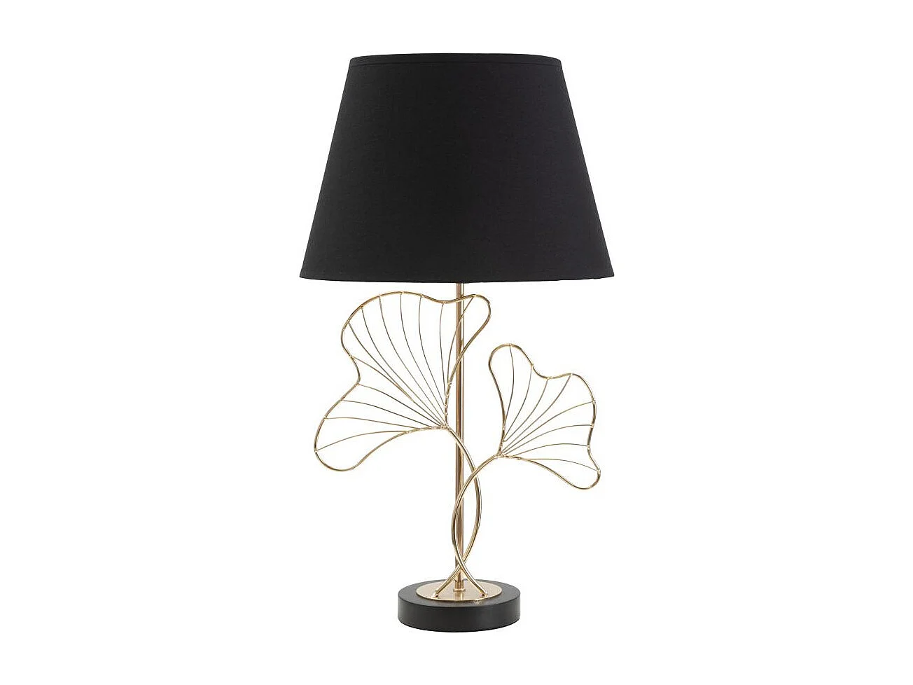 Lampe à Poser en Métal "Feuilles" 60cm Or & Noir