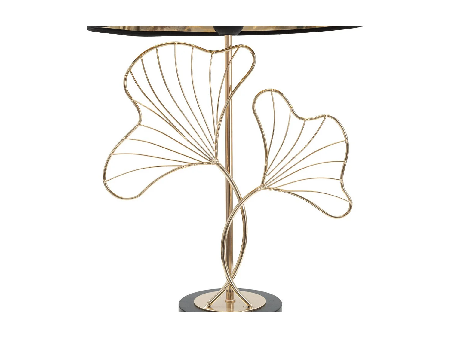 Lampe à Poser en Métal "Feuilles" 60cm Or & Noir