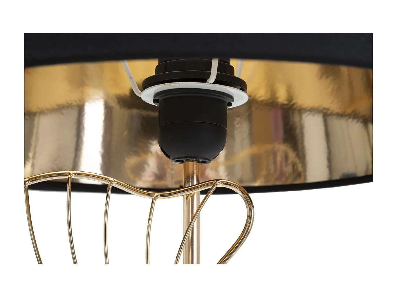 Lampe à Poser en Métal "Feuilles" 60cm Or & Noir