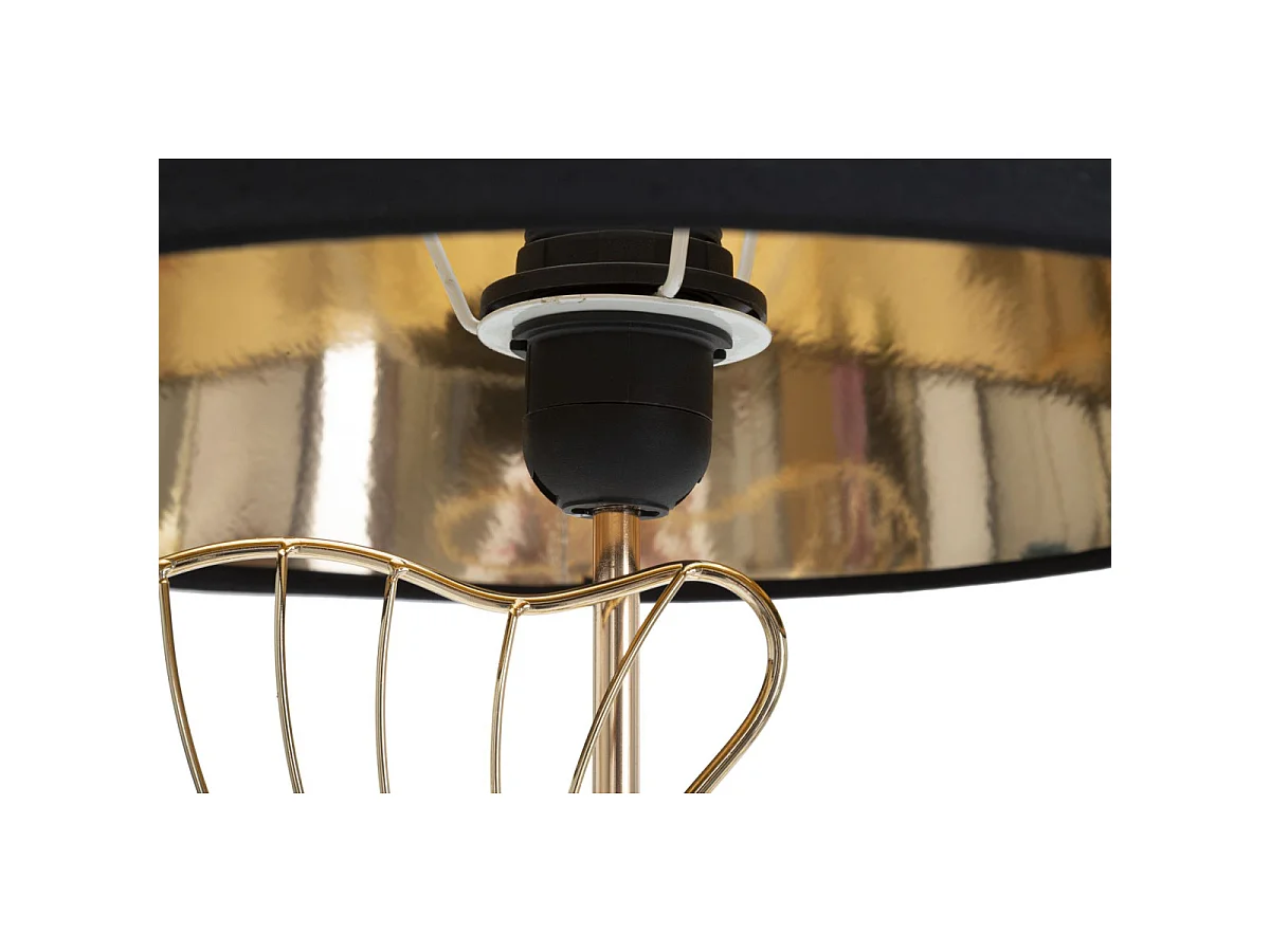 Lampada da tavolo in metallo dorata con foglie Ø cm 30x60