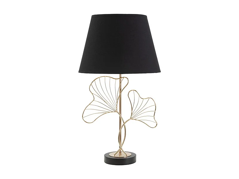 Lampe à Poser en Métal "Feuilles" 60cm Or & Noir