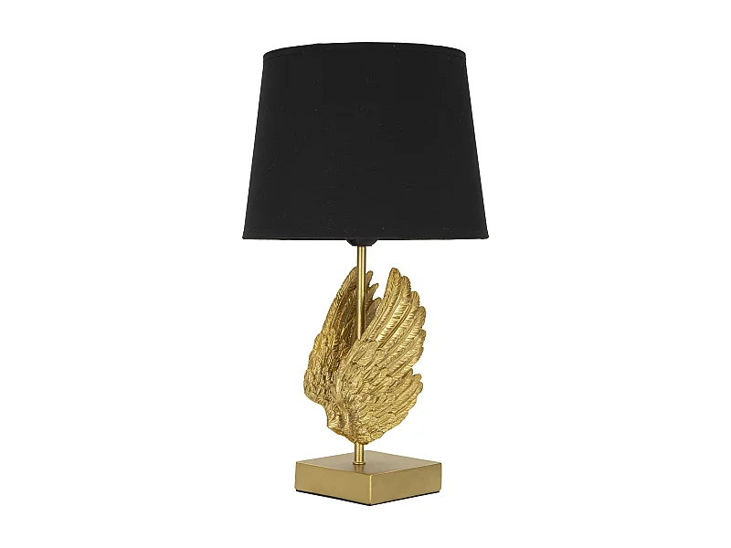 Lampe à Poser Design "Wings" 45cm Or & Noir